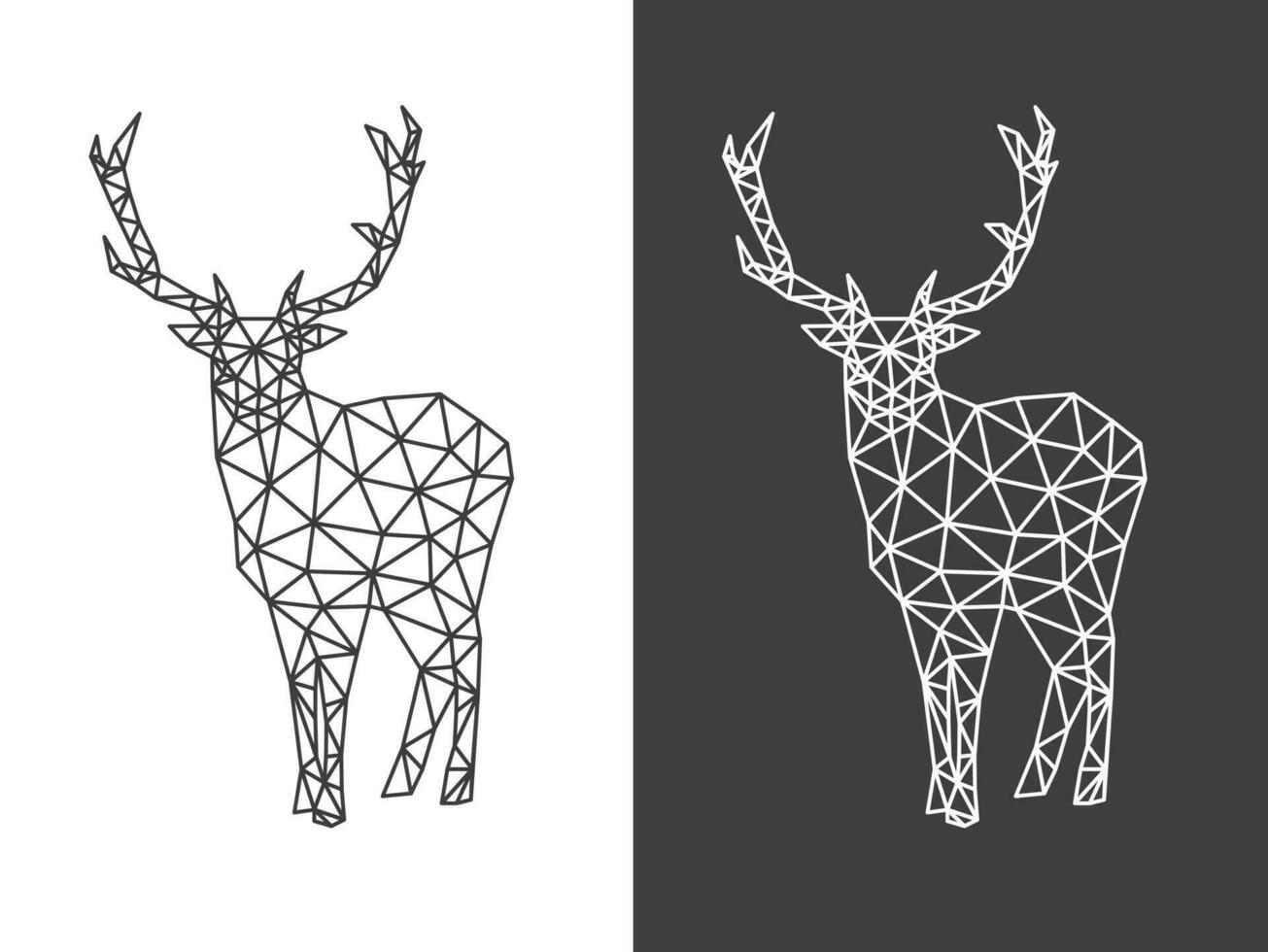 Triangle low poly deer art vector design illustration