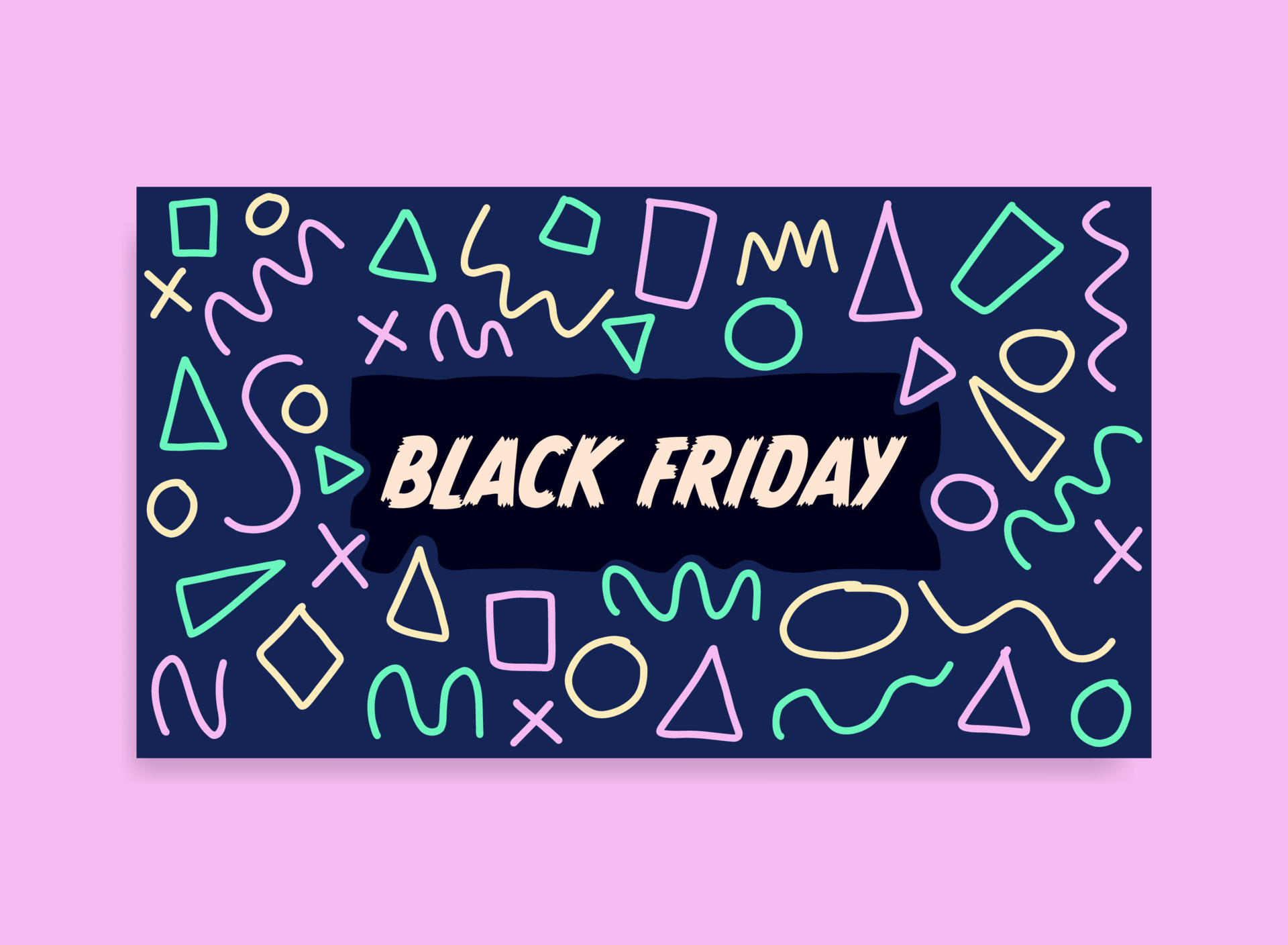 Black friday gift card doodle hand drawn 24499701 Vector Art at Vecteezy