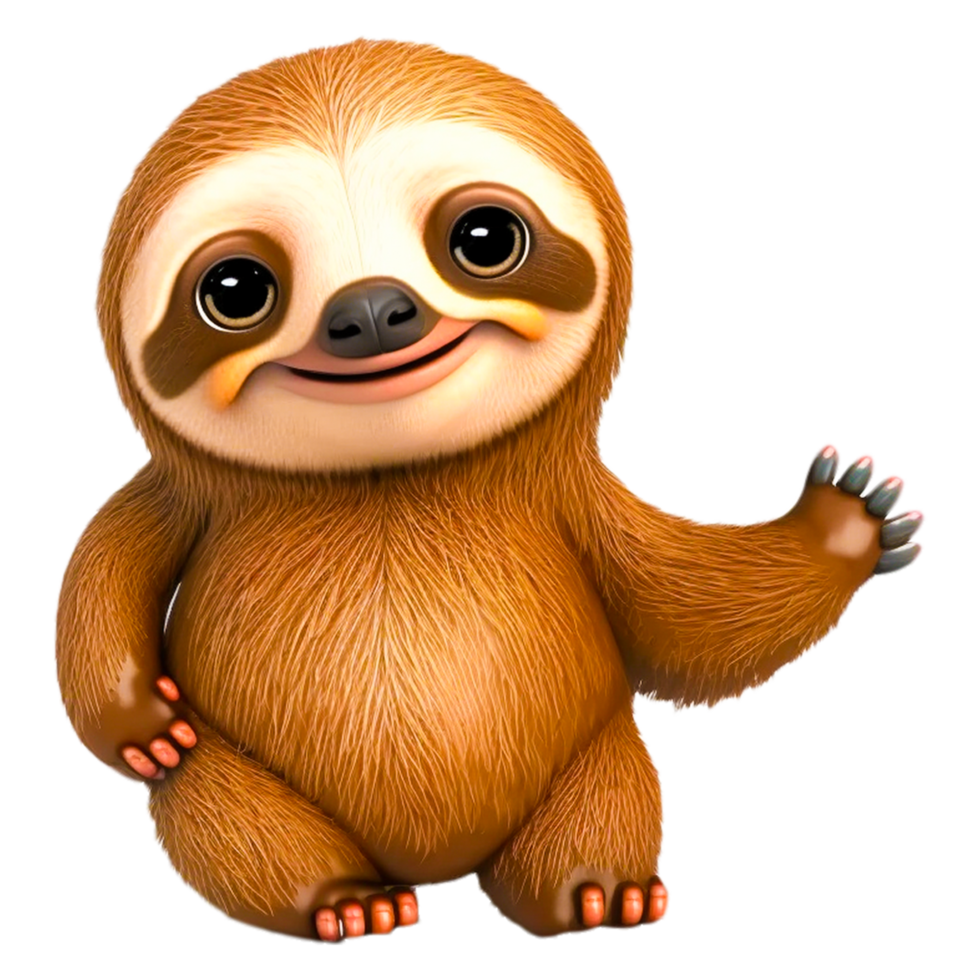 Cartoon sloth png Ai Generative