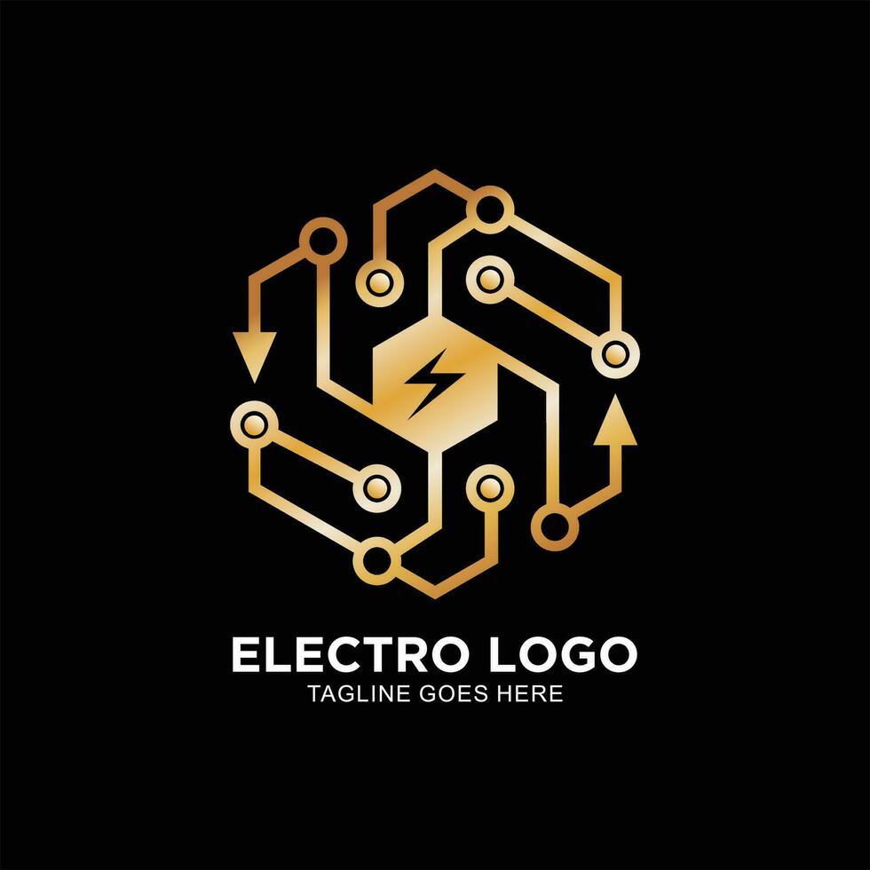 Electro logo concept premium design vector