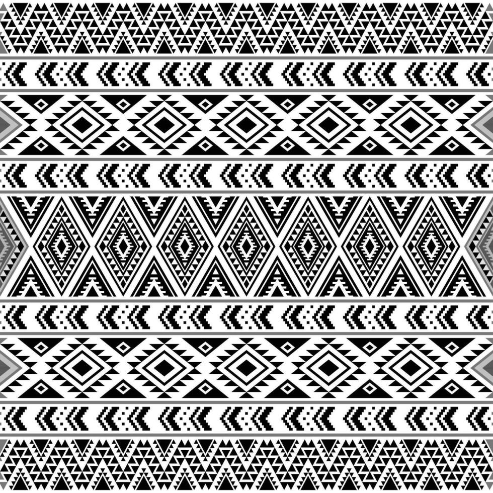 Aztec tribal traditional background. Seamless ethnic pattern in black ...
