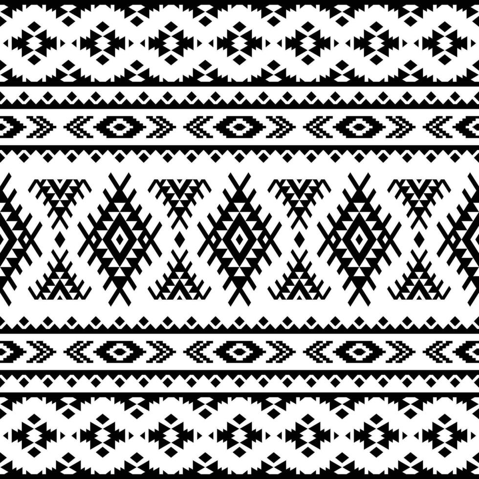Geometric abstract art print. Seamless ethnic pattern vector design. Illustration of tribal template. Black and white colors. Design for textile, fabric, clothing, curtain, rug, ornament, background.