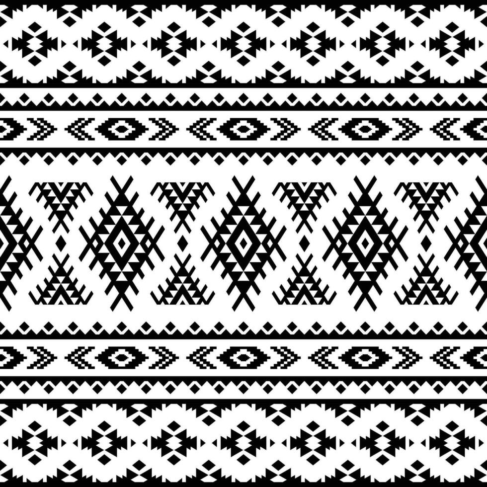 Geometric abstract art print. Seamless ethnic pattern vector design. Illustration of tribal template. Black and white colors. Design for textile, fabric, clothing, curtain, rug, ornament, background.