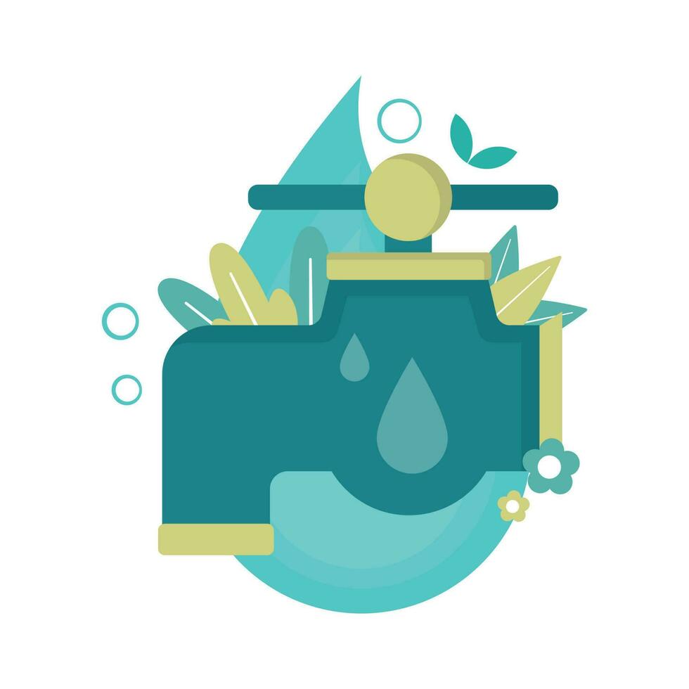 illustration vector graphic of environment element go green with flat style design. Good for your web, mobile app, flayer, banner, illustration cover book, etc.