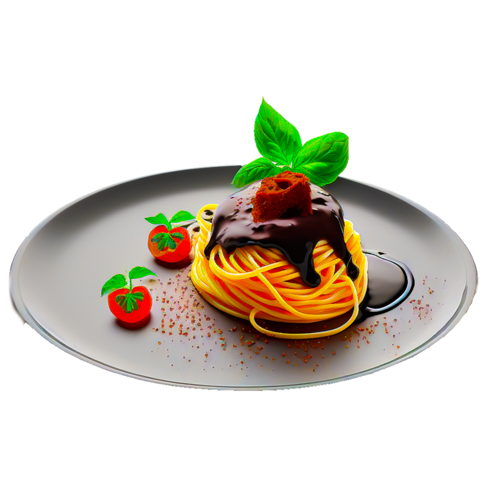 fourchette avec spaghetti png ai génératif