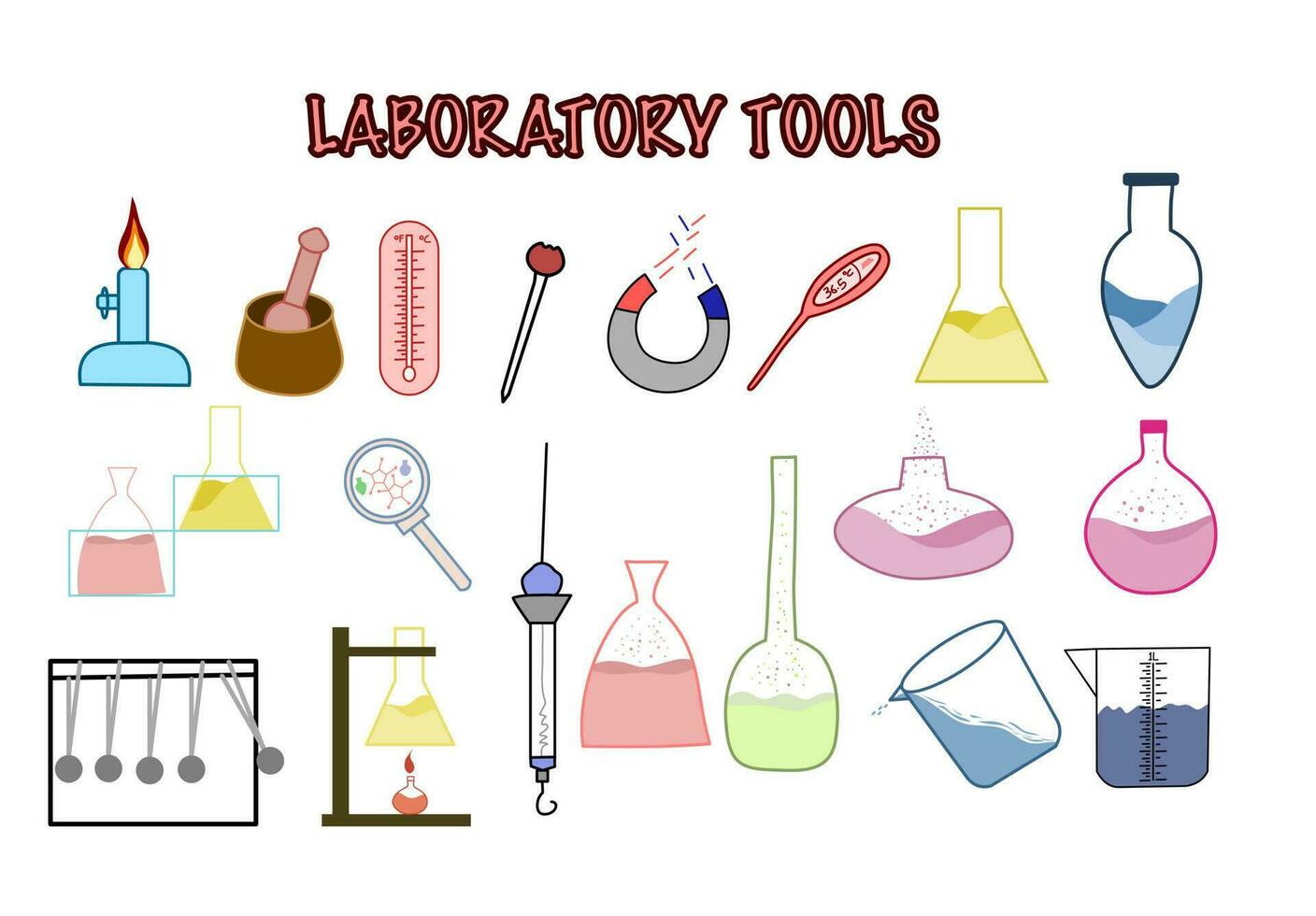 Set of Chemistry Lab vector