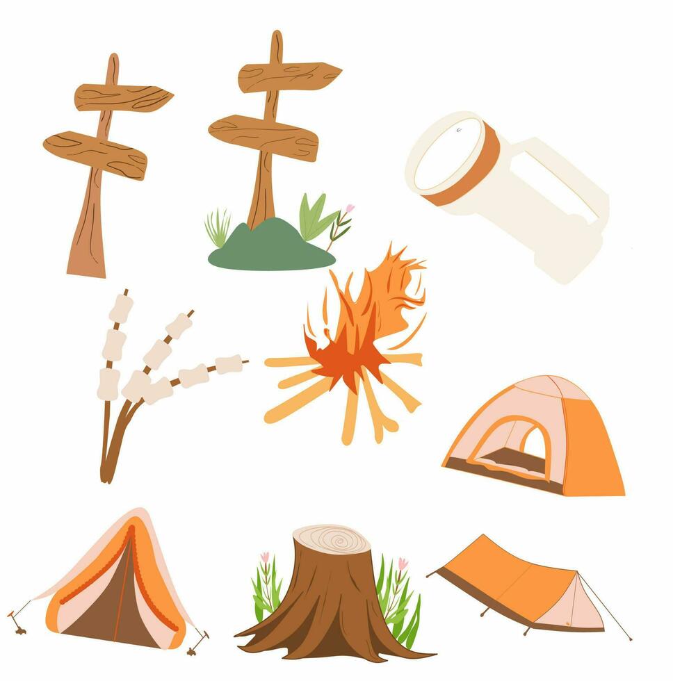 Set of Camping vector