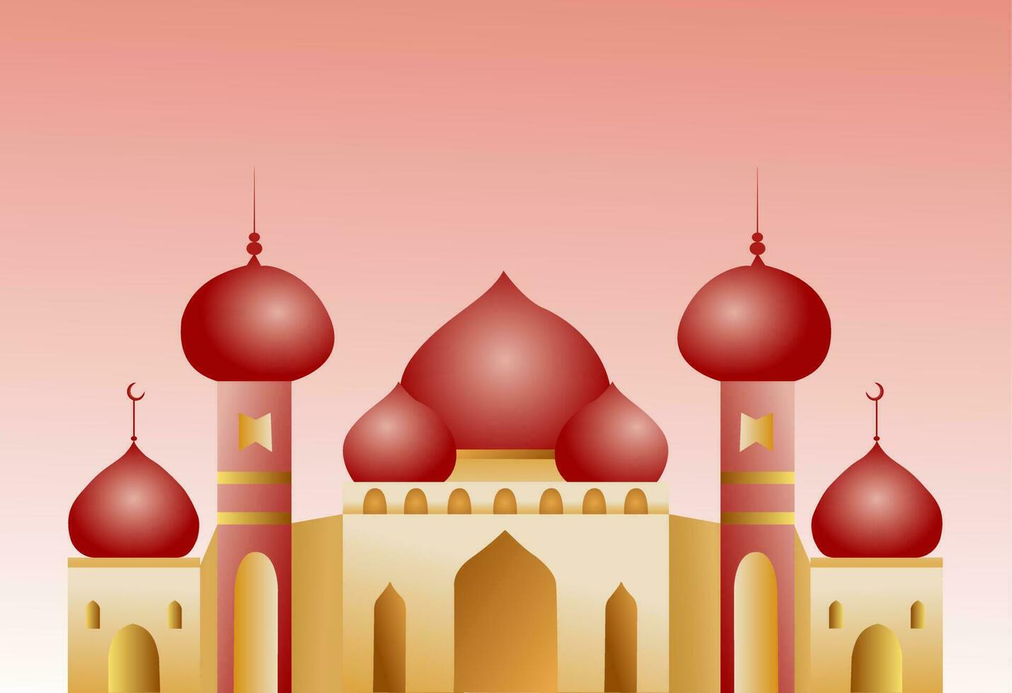 Islamic Mosque Flat Style Design vector
