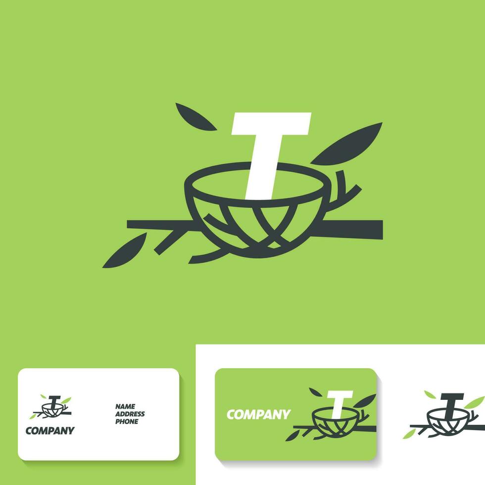 Alphabet T Nest Logo vector
