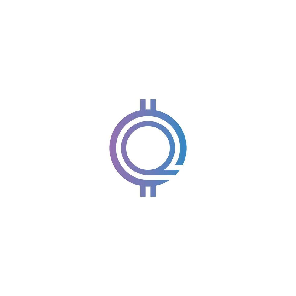 Letter Q Token logo design vector
