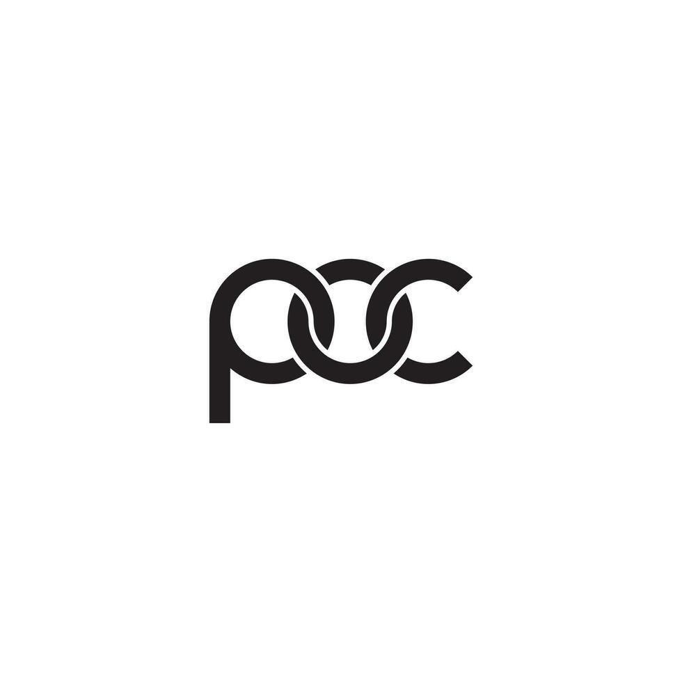 Letters POC Monogram logo design vector