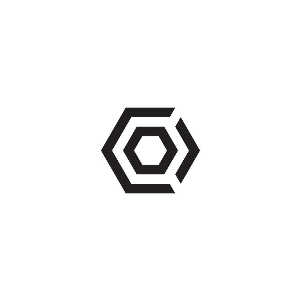 Letters COO COO OCO OOC Hexagon Logo vector
