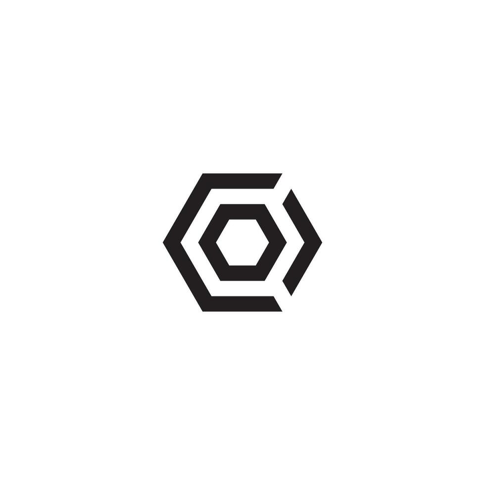 Letters COO COO OCO OOC Hexagon Logo vector