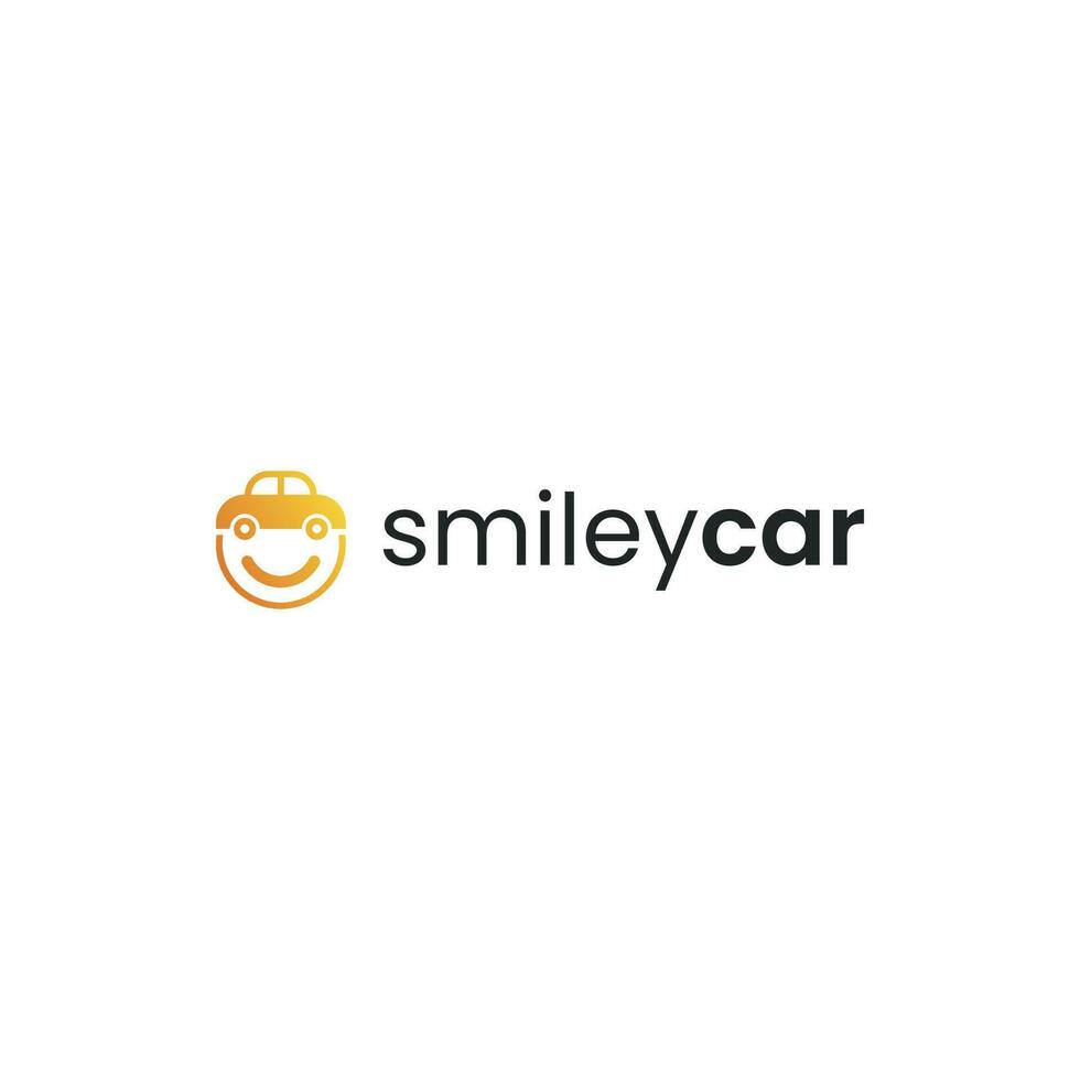 sonriente coche logo diseño vector