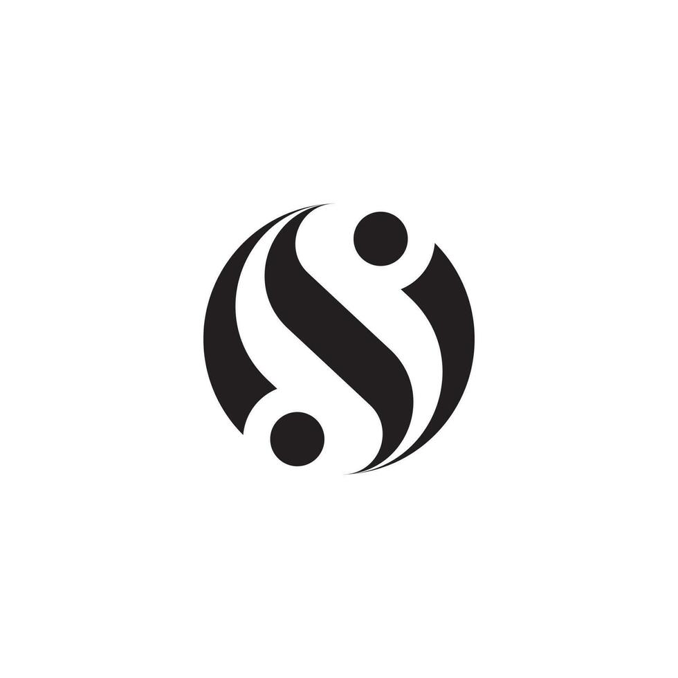 Circular Bold letters ISI monogram logo design vector