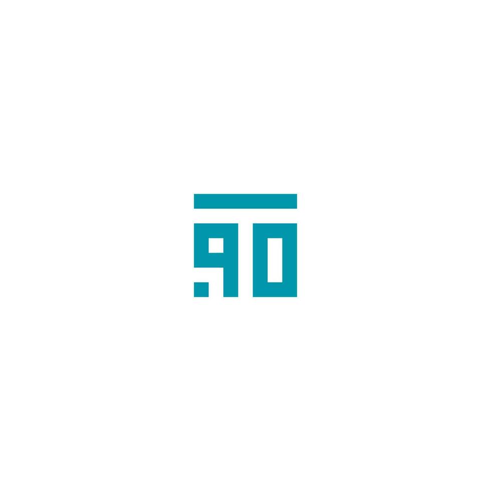 letras tqo qot cuadrado logo mínimo sencillo moderno vector