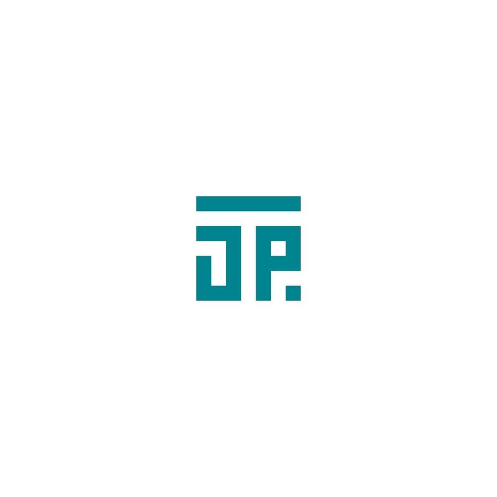 Letters TJP JPT Square Logo Minimal Simple Modern vector