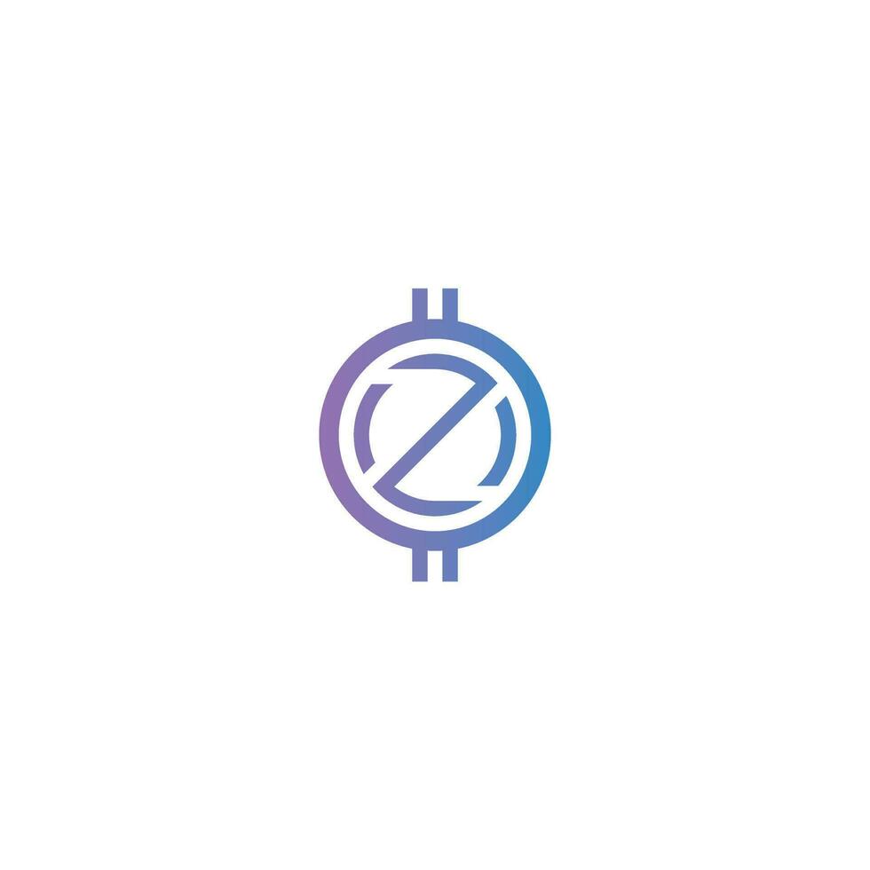 Letter Z Token logo design vector