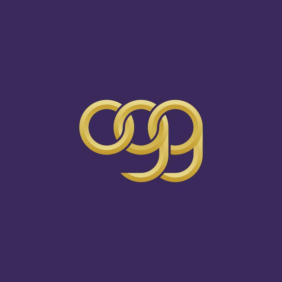 letras ogg monograma logo diseño vector