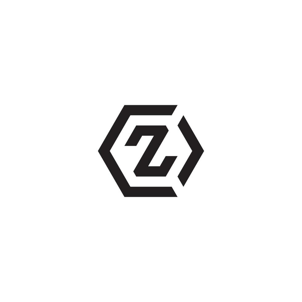 Letters COZ CZO OCZ OZC ZOC ZCO Hexagon Logo vector