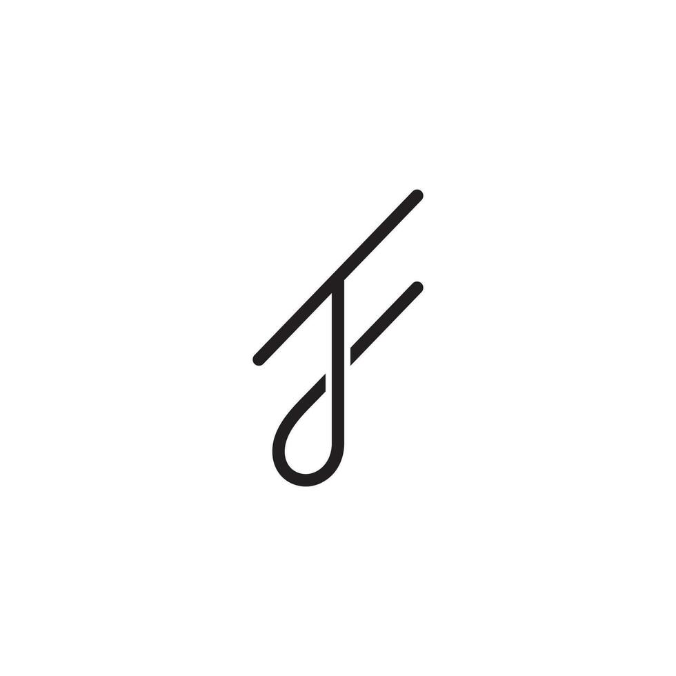 Letters TF, FT or JF logo design vector