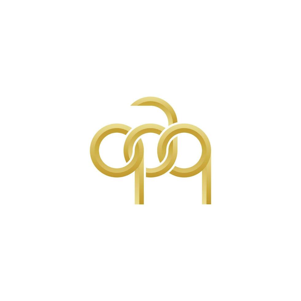 Letters QAQ Monogram logo design vector
