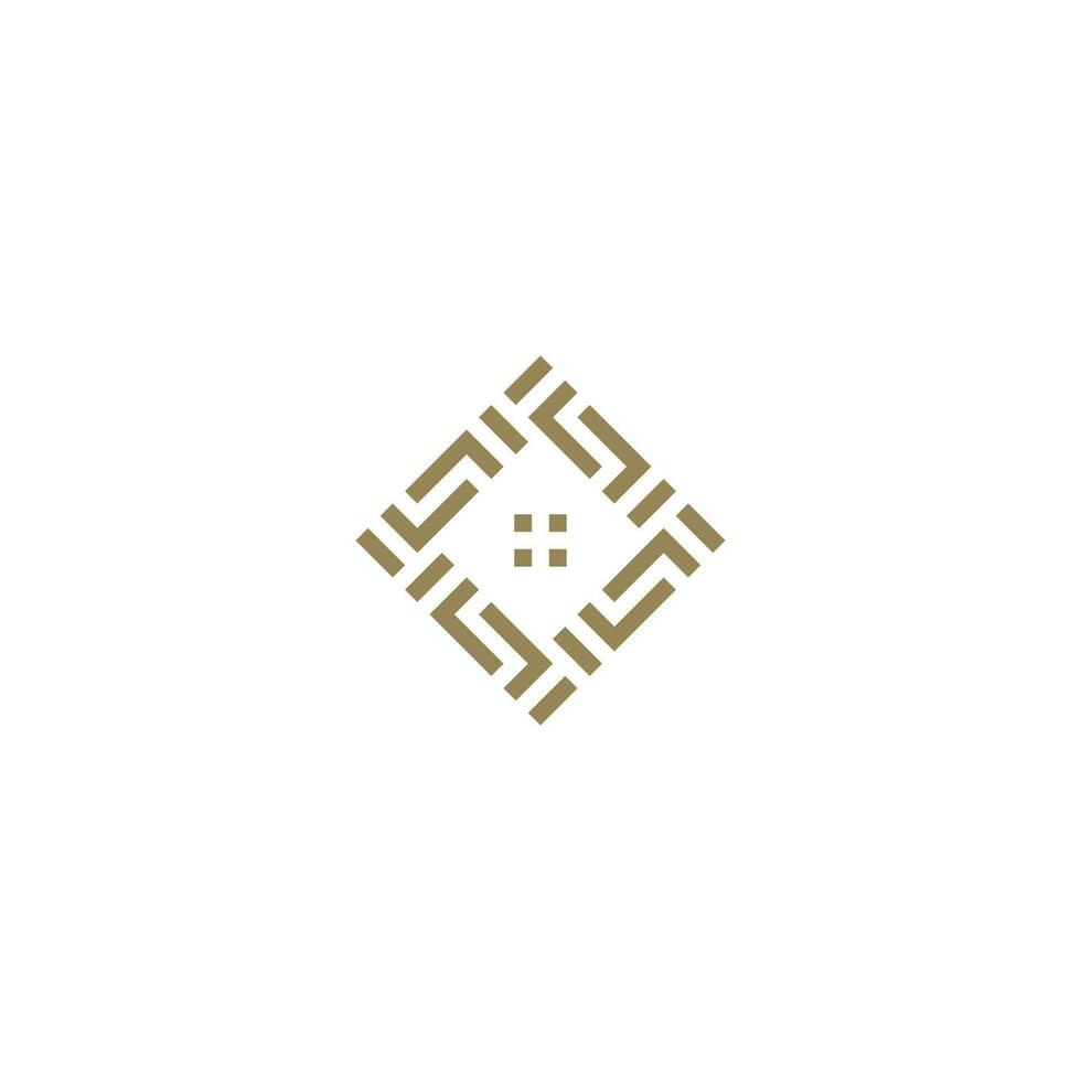 Luxurious Letter F pattern House logo design vector