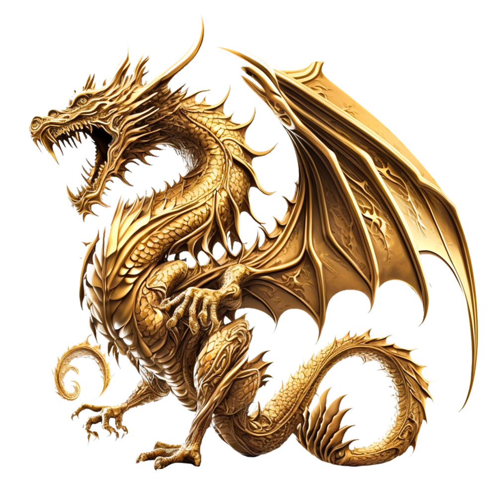 Chinese Golden Dragon Illustration png