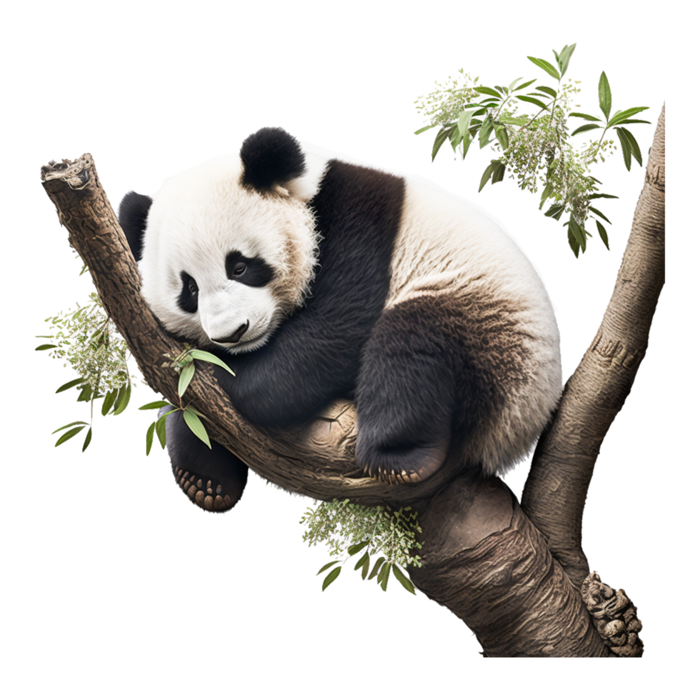 Panda bambou png ai génératif