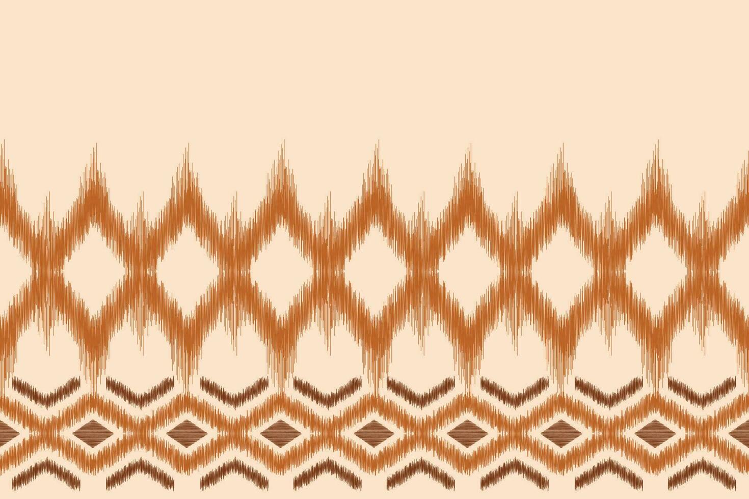 Ethnic Ikat fabric pattern geometric style.African Ikat embroidery Ethnic oriental pattern brown cream background. Abstract,vector,illustration.For texture,clothing,scraf,decoration,carpet,silk. vector