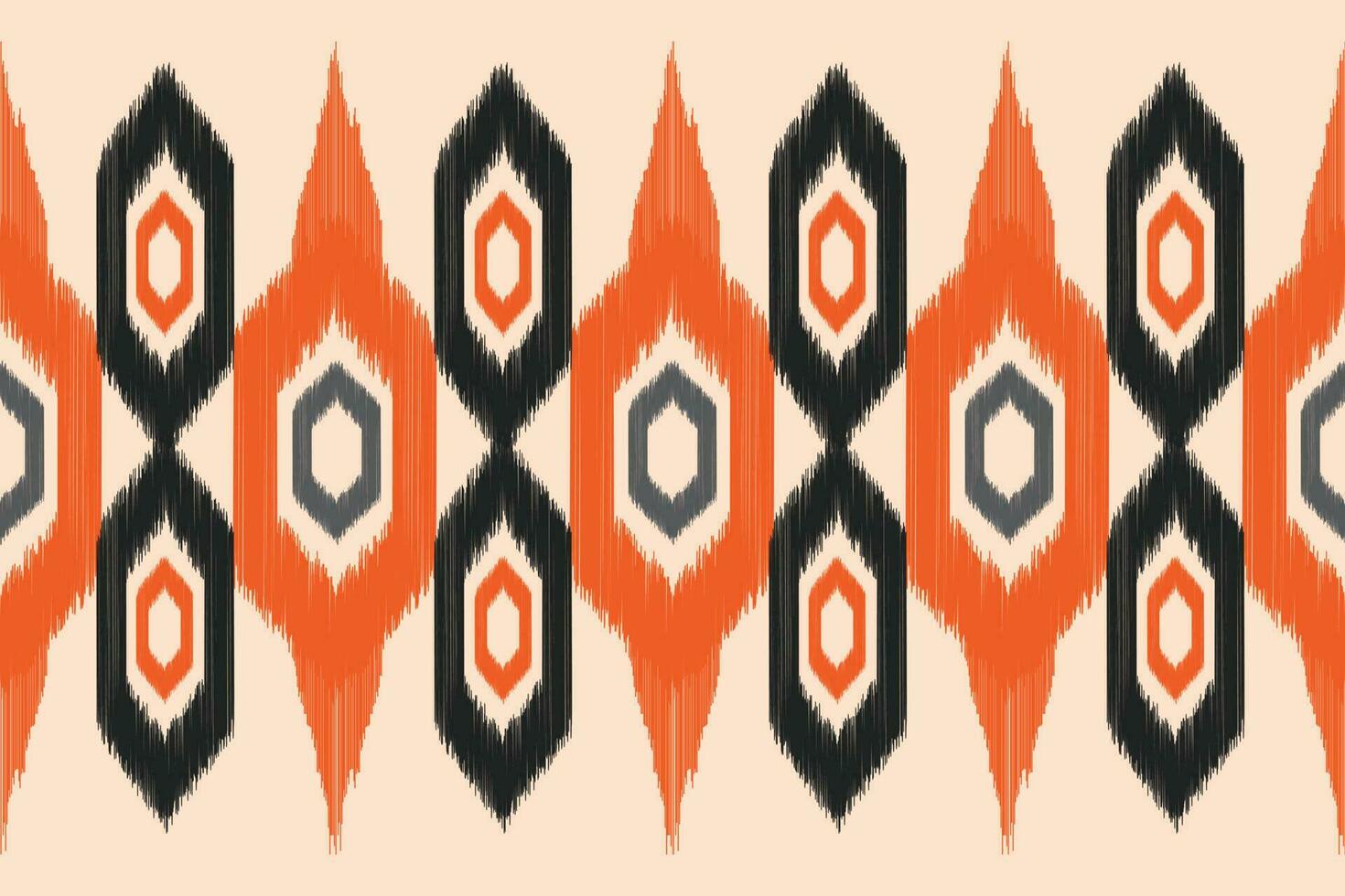 Ethnic Ikat fabric pattern geometric style.African Ikat embroidery Ethnic oriental pattern brown cream background. Abstract,vector,illustration.For texture,clothing,scraf,decoration,carpet,silk. vector