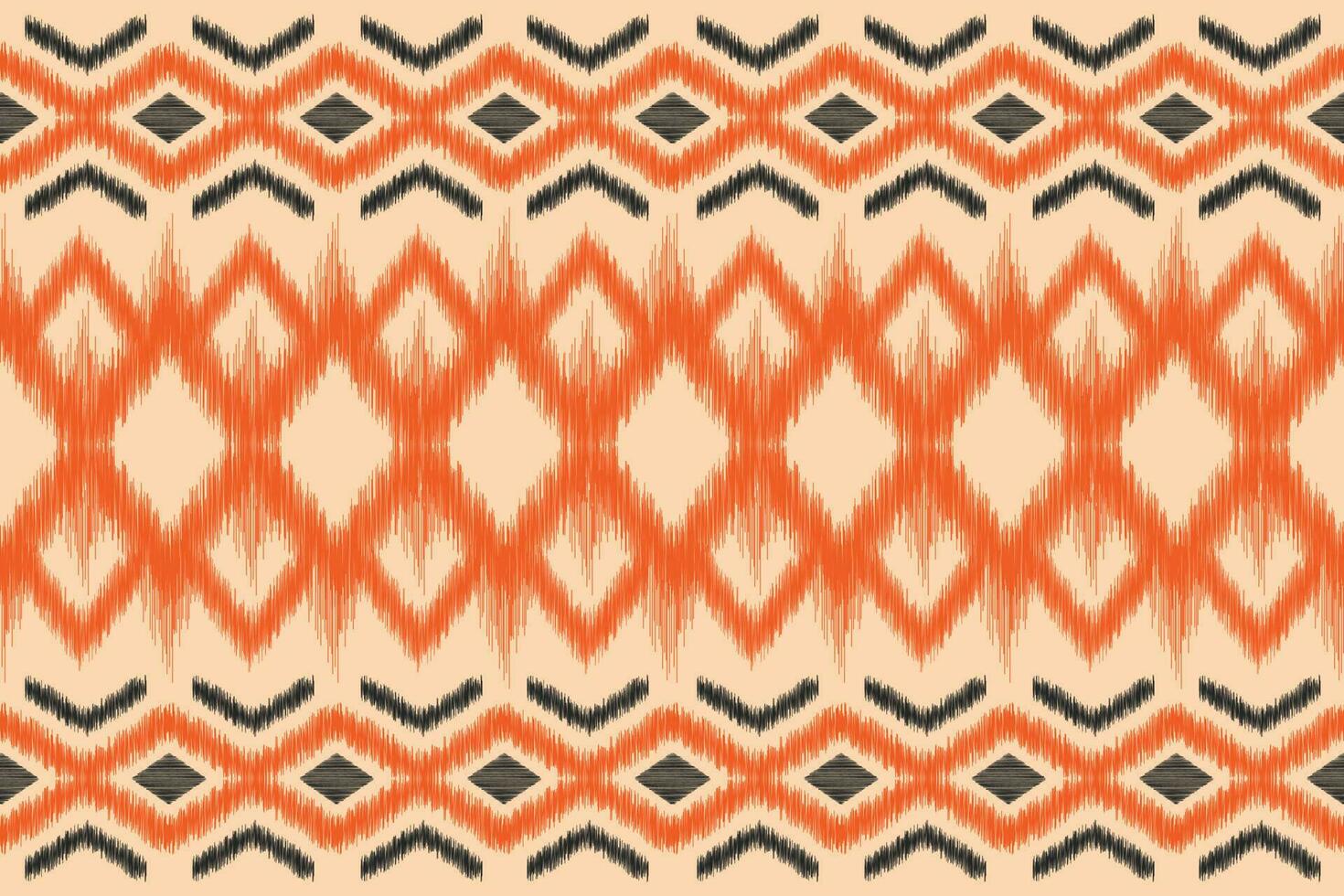 Ethnic Ikat fabric pattern geometric style.African Ikat embroidery Ethnic oriental pattern brown cream background. Abstract,vector,illustration.For texture,clothing,scraf,decoration,carpet,silk. vector