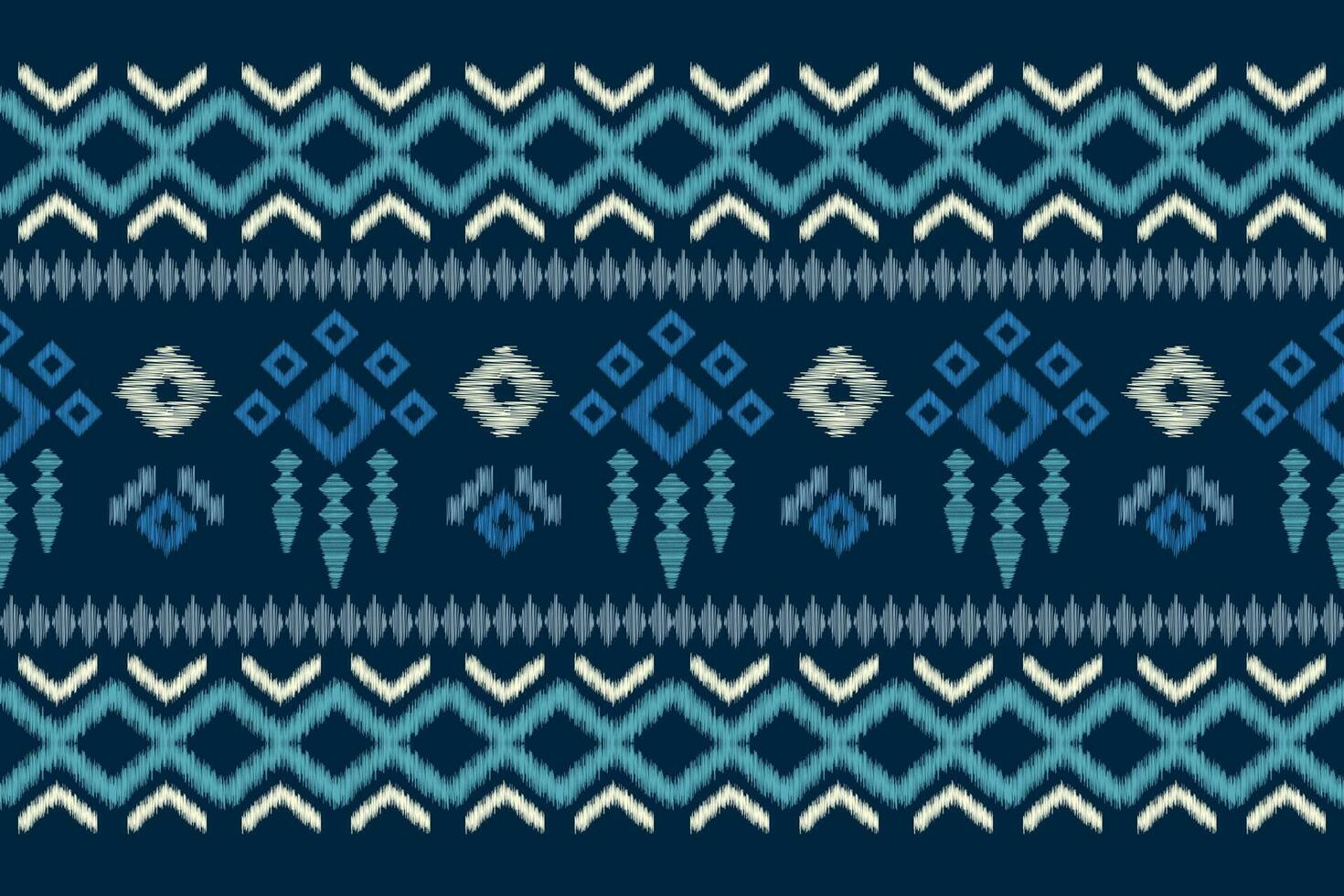 Ethnic Ikat fabric pattern geometric style.African Ikat embroidery Ethnic oriental pattern navy blue background. Abstract,vector,illustration.For texture,clothing,scraf,decoration,carpet,silk. vector