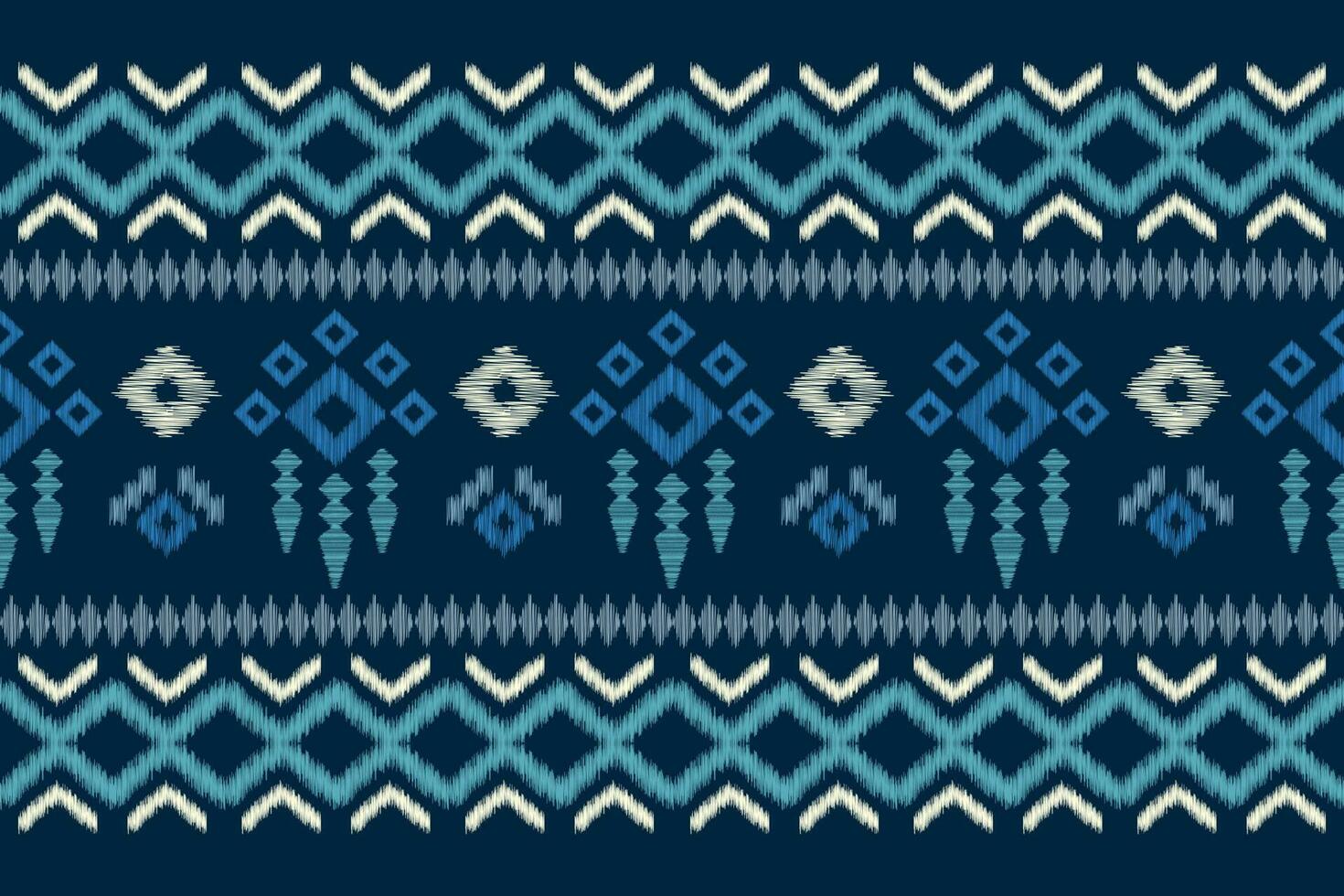 Ethnic Ikat fabric pattern geometric style.African Ikat embroidery Ethnic oriental pattern navy blue background. Abstract,vector,illustration.For texture,clothing,scraf,decoration,carpet,silk. vector