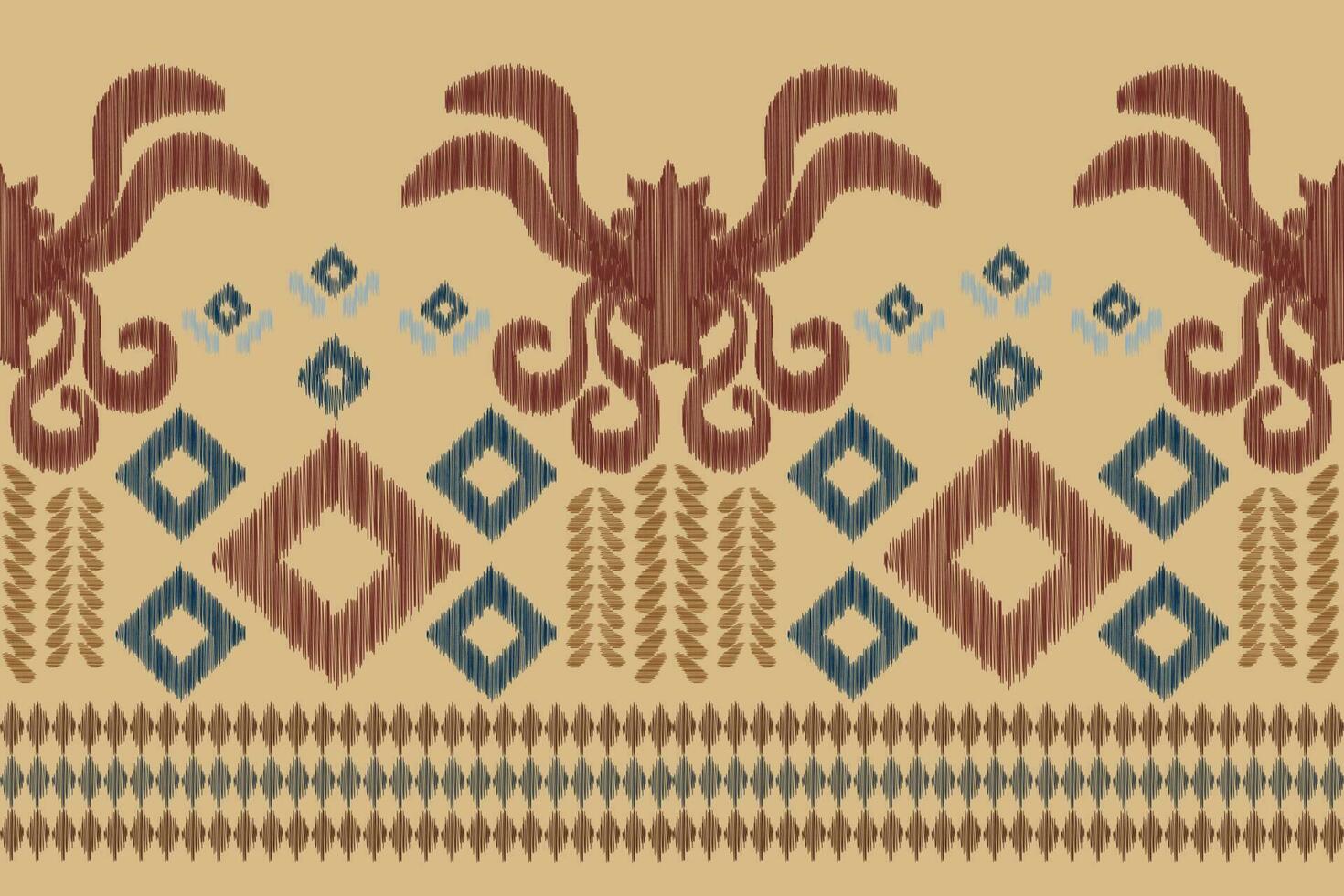 étnico ikat tela modelo geométrico estilo.africano ikat bordado étnico oriental modelo marrón crema antecedentes. resumen,vector,ilustración.para textura,ropa,scraf,decoración,alfombra,seda. vector