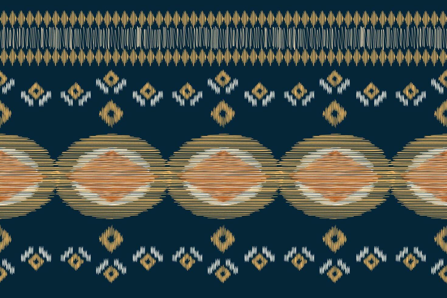 Ethnic Ikat fabric pattern geometric style.African Ikat embroidery Ethnic oriental pattern navy blue background. Abstract,vector,illustration.For texture,clothing,scraf,decoration,carpet,silk. vector