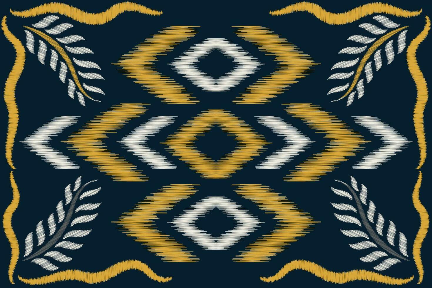 Ethnic Ikat fabric pattern geometric style.African Ikat embroidery Ethnic oriental pattern navy blue background. Abstract,vector,illustration.For texture,clothing,scraf,decoration,carpet,silk. vector