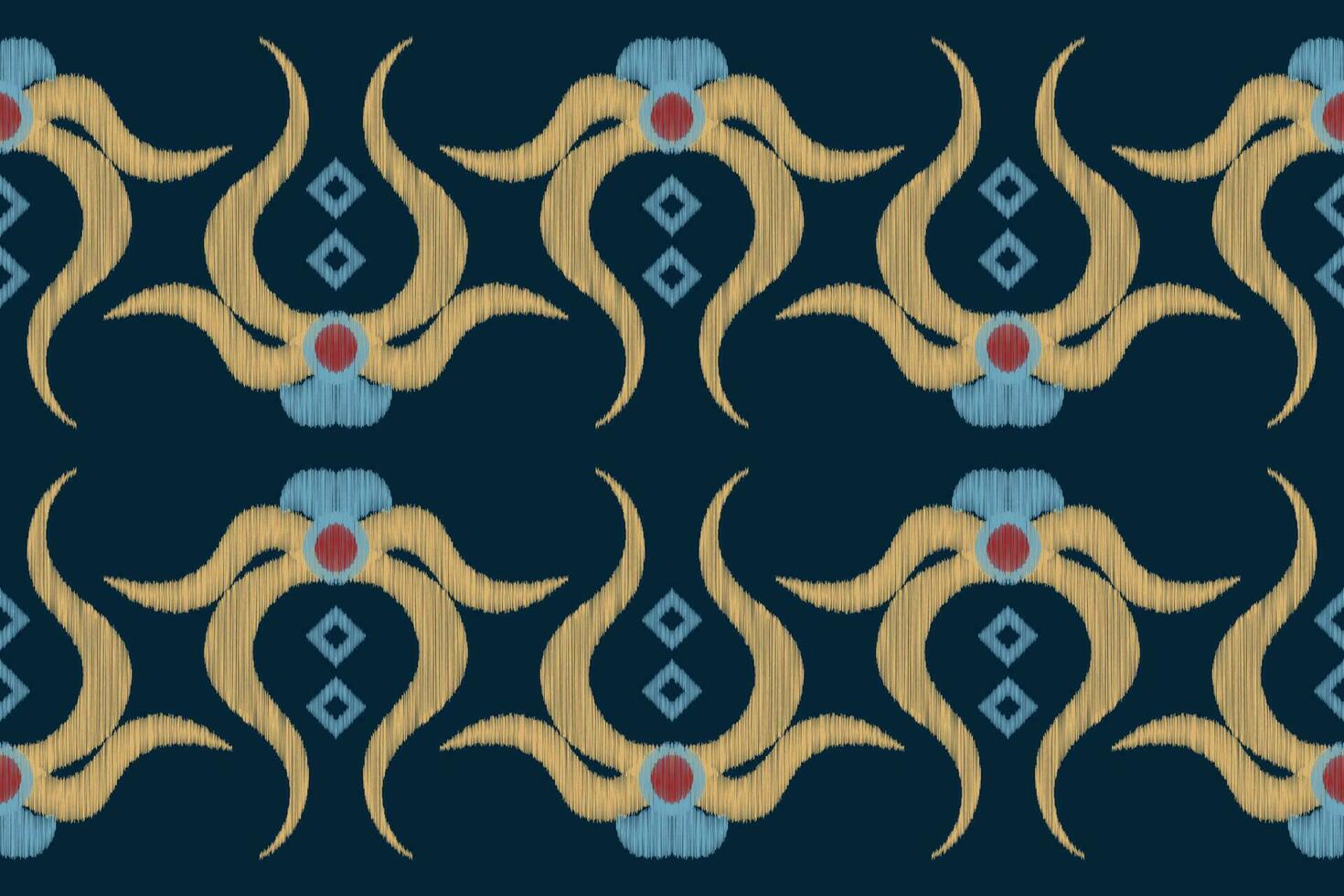 Ethnic Ikat fabric pattern geometric style.African Ikat embroidery Ethnic oriental pattern navy blue background. Abstract,vector,illustration.For texture,clothing,scraf,decoration,carpet,silk. vector