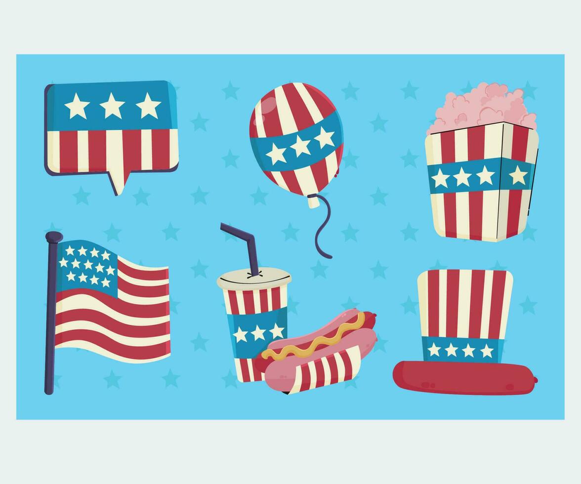 4th July Elements Pack Illustration vector