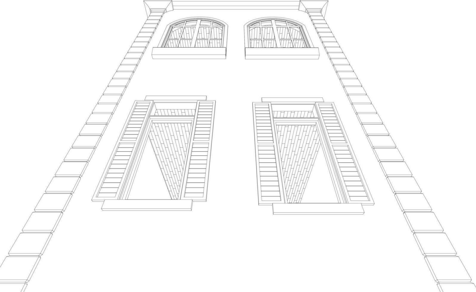 Ilustración 3D del proyecto de construcción vector