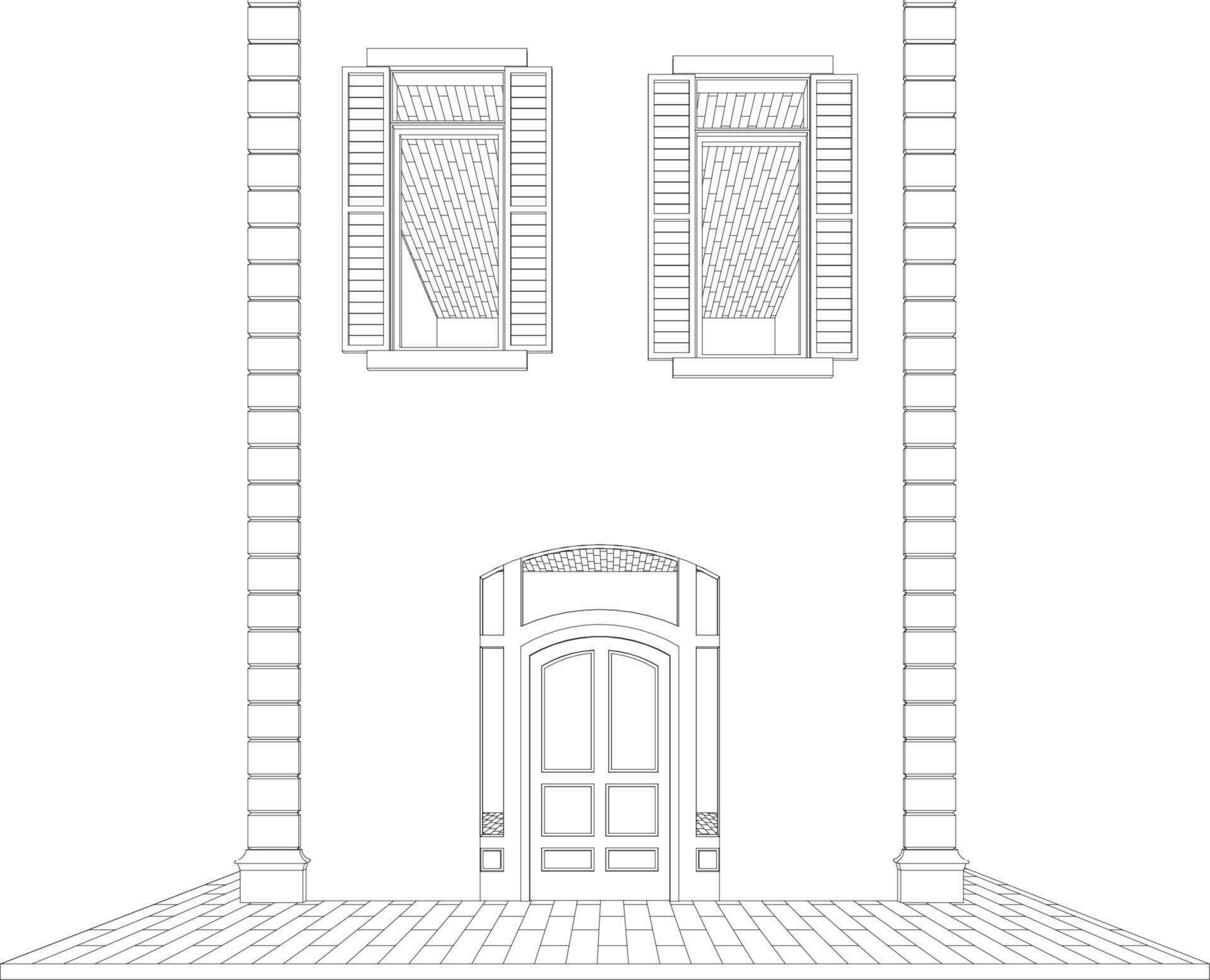 3D illustration of building project vector