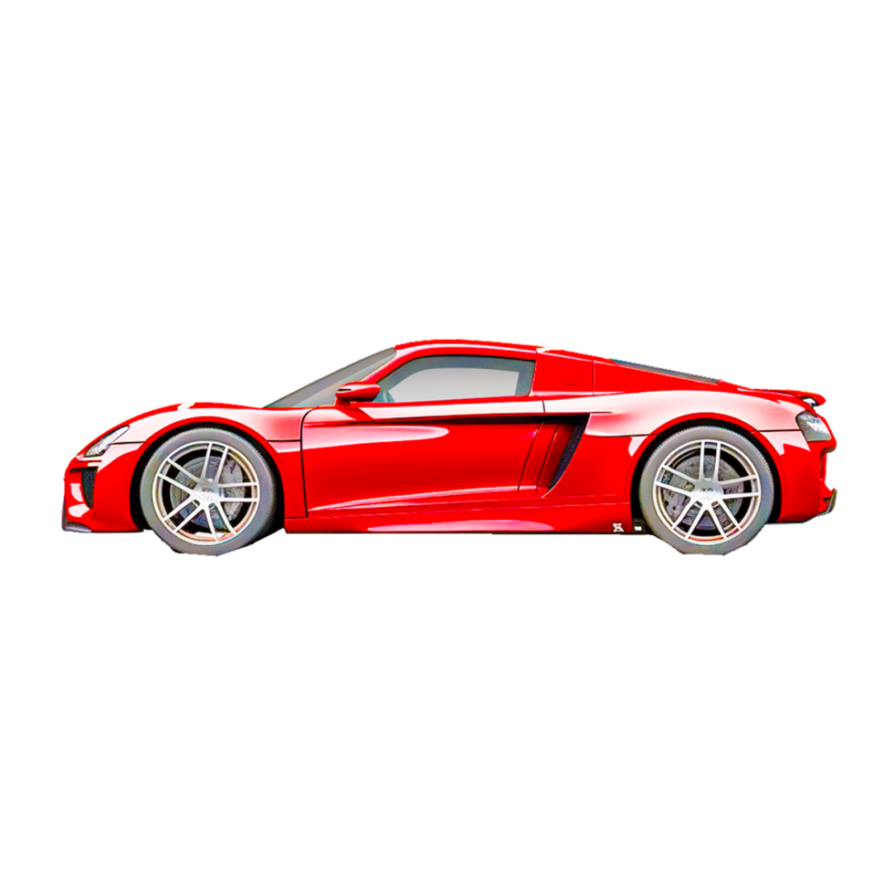 deporte coche en transparente antecedentes. 3d representación ai generativo png