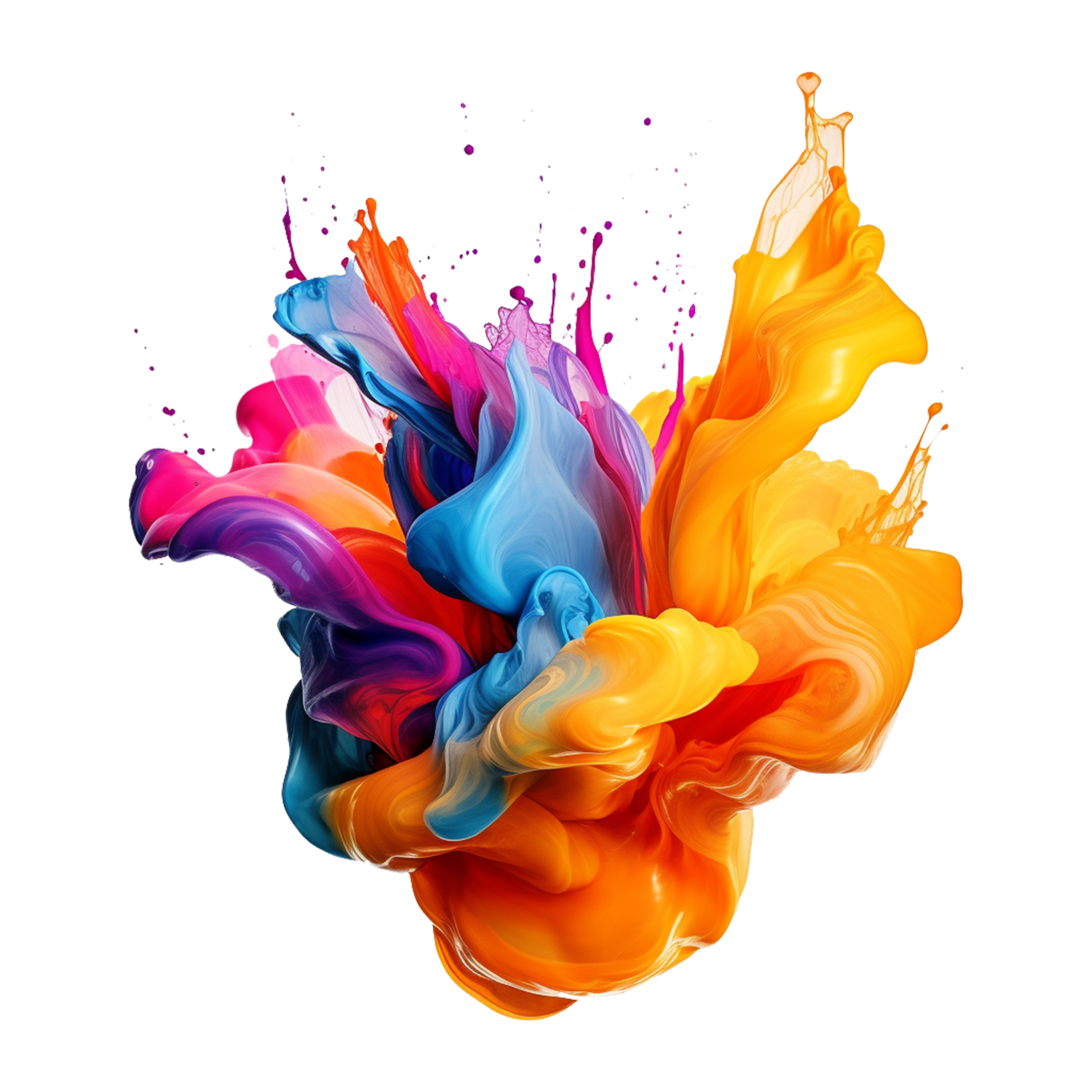 A colorful paint splatter with a splash of paint on a transparent  background Ai Generative 24500972 PNG