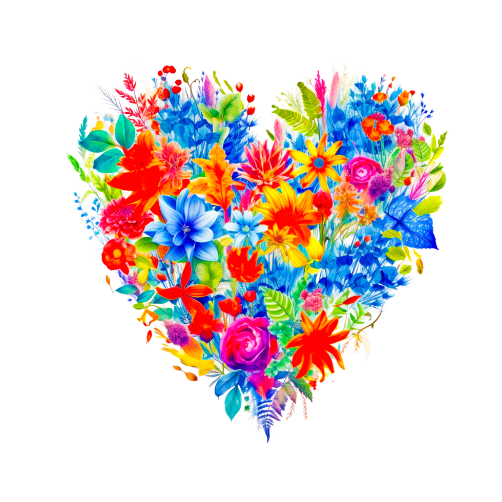 flower heart valentines day love png