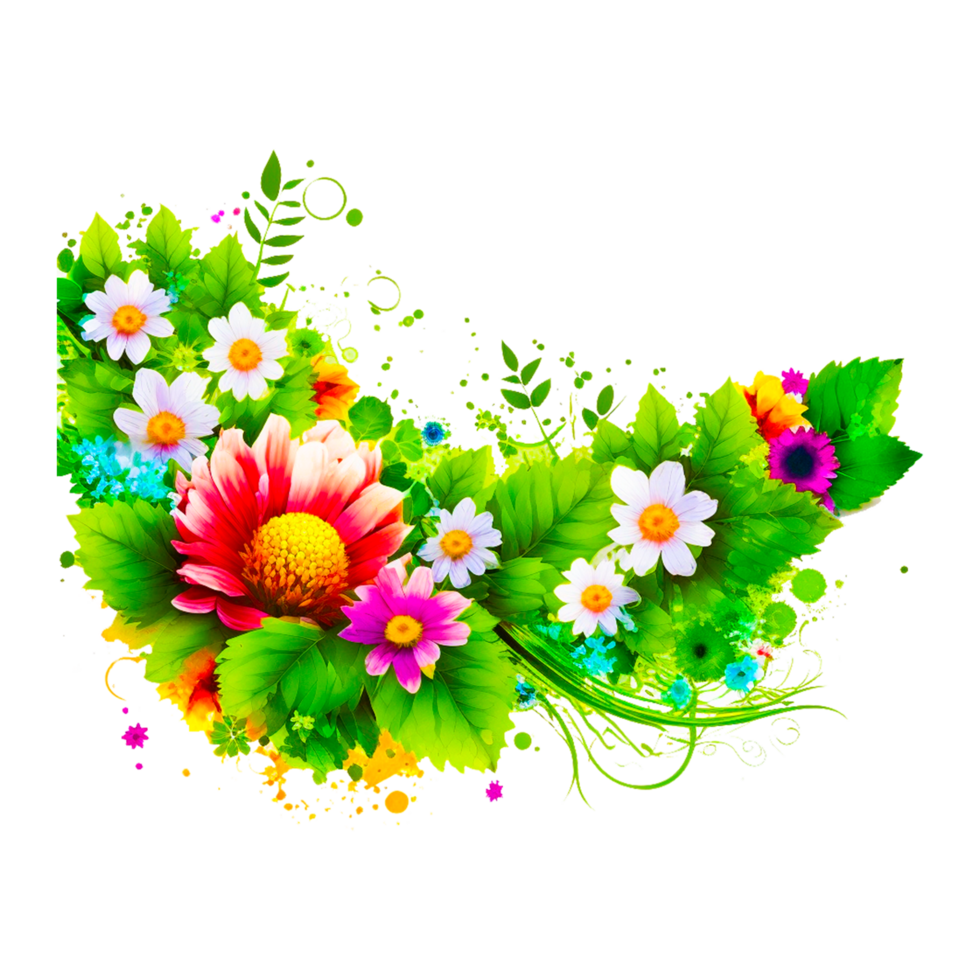 cent fleurs png ai génératif