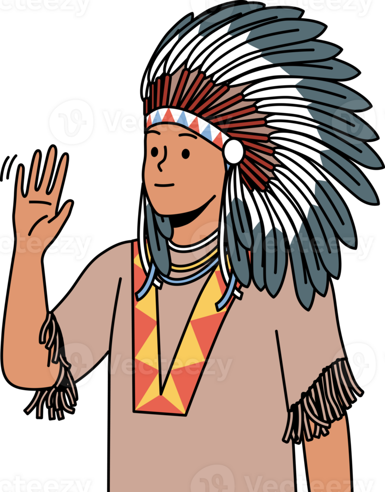 nativo americano hombre en disfraz png