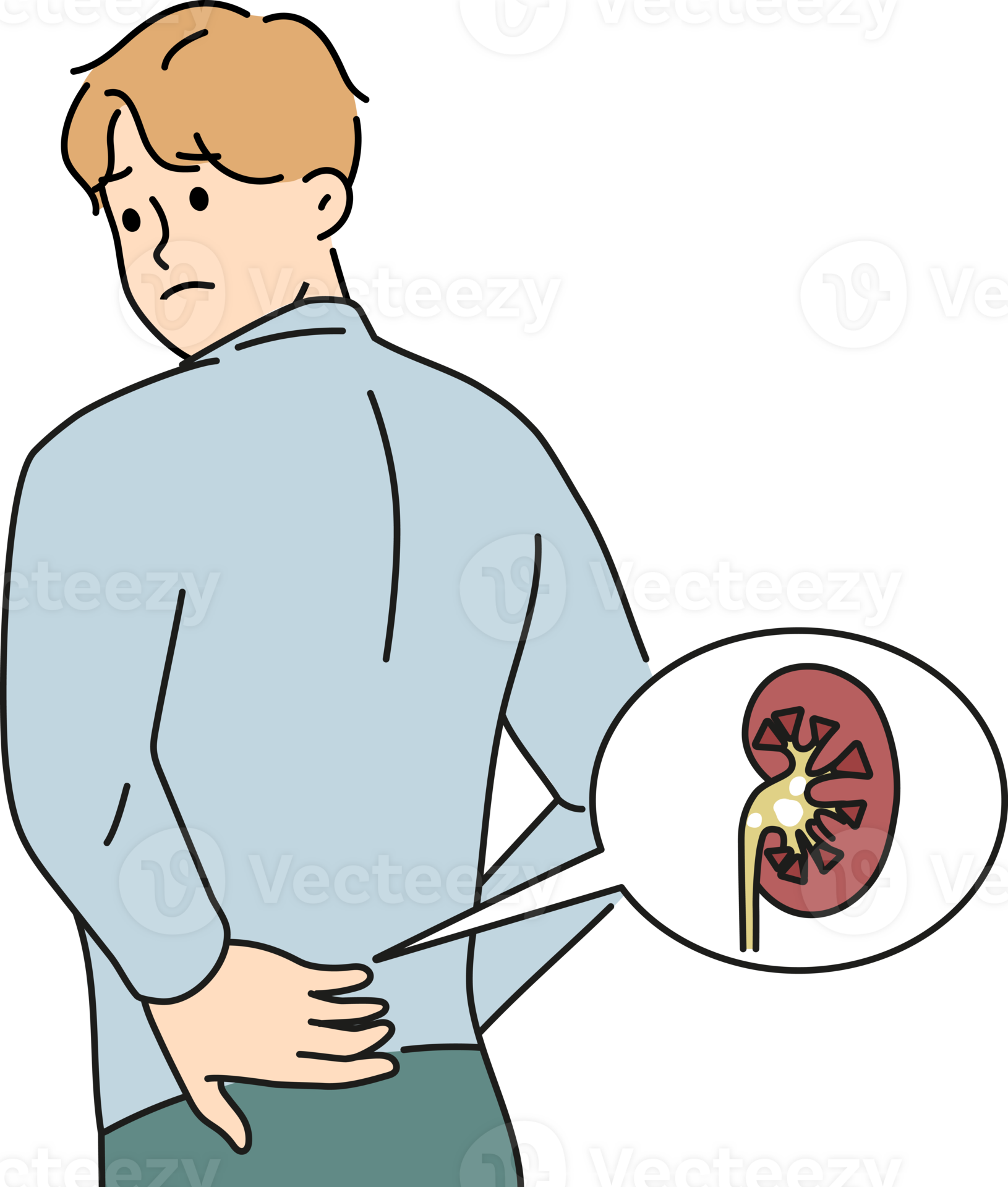 Man suffer from kidney pain 24501179 PNG