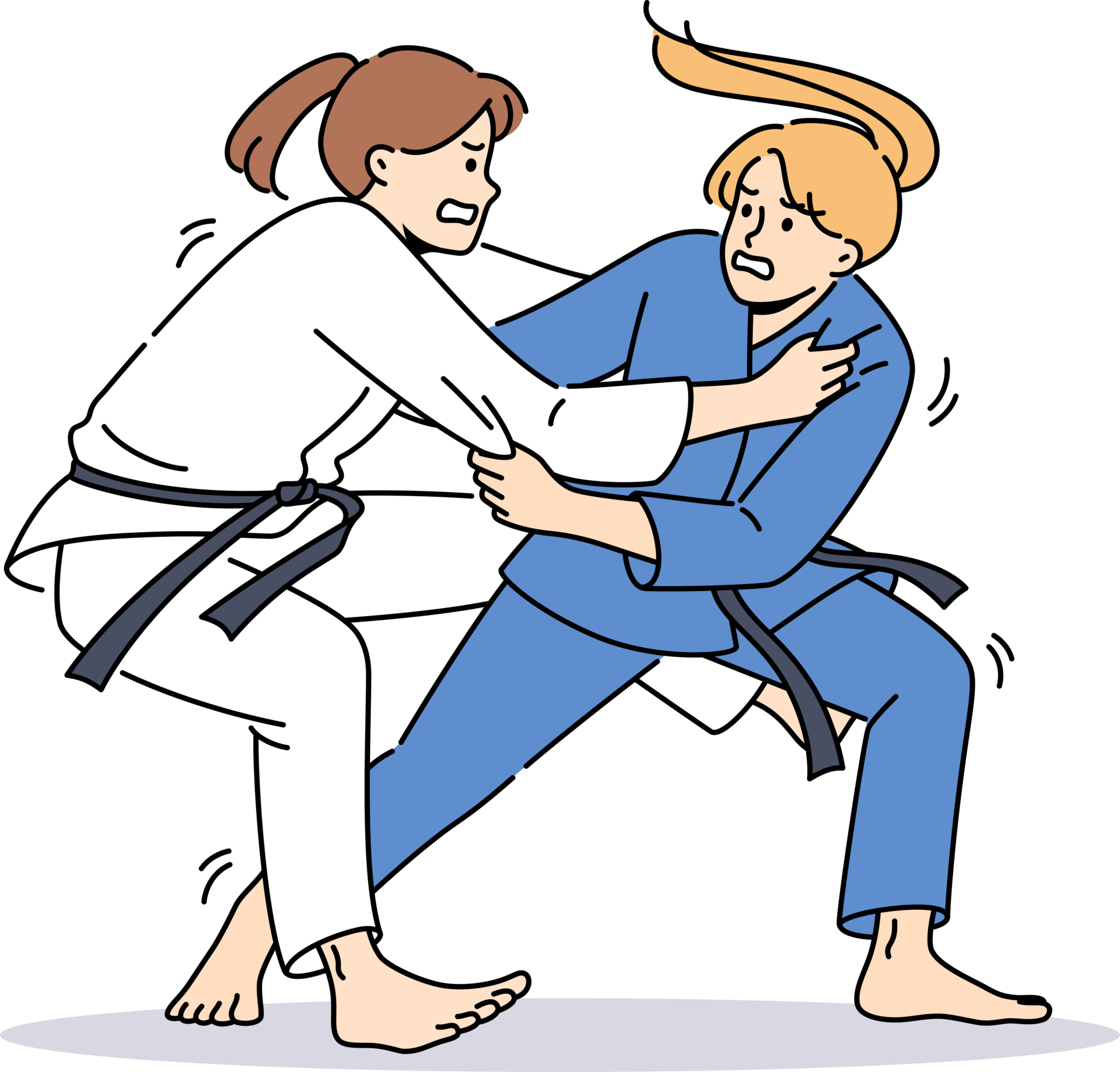 Women in karate kimonos fighting 24501184 PNG