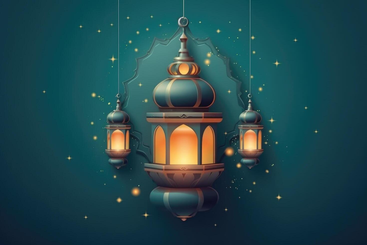 lantern islamic , eid mubarak, Eid al Adha banner Illustration photo