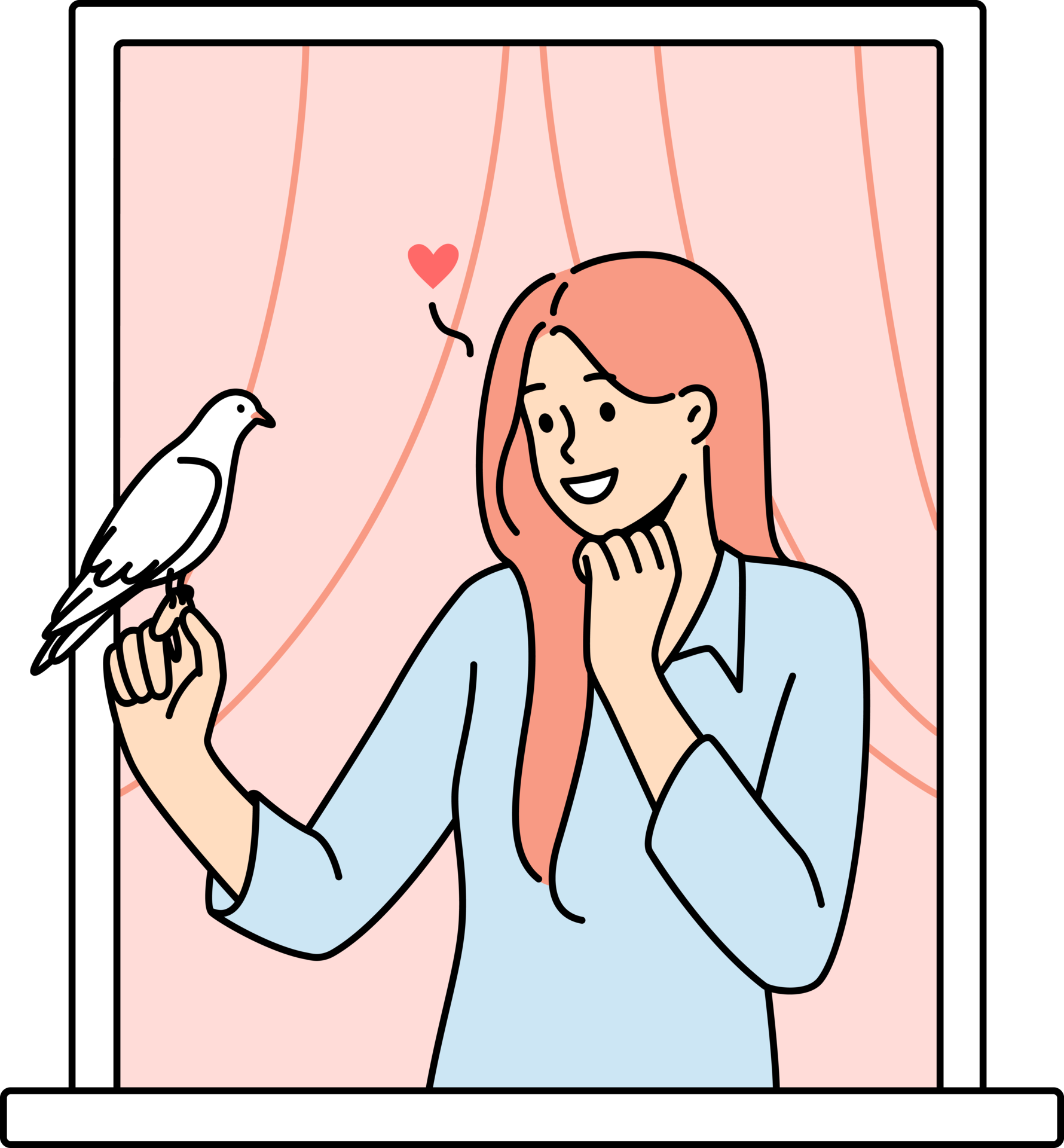 Smiling Woman In Window Send Letter With Pigeon 24501396 PNG smiling-woman-in-window-send-letter-with-pigeon-24501396-png